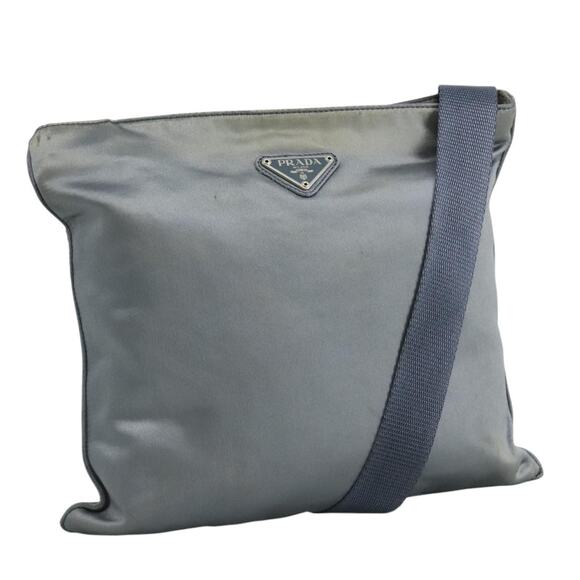 PRADA Shoulder Bag Satin Blue - Picture 1 of 16